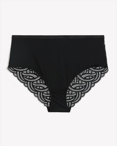 Black Full Brief with Lace Back - Déesse Collection