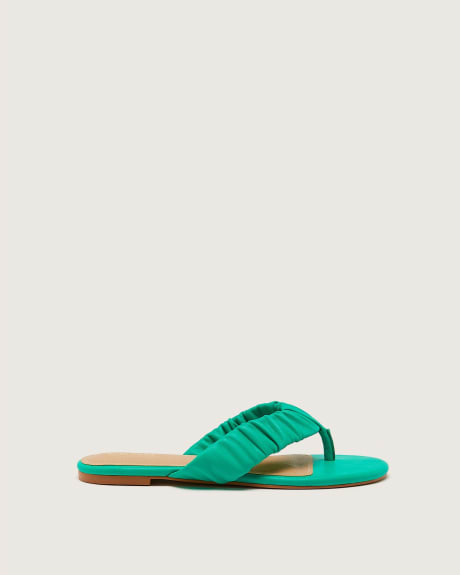 Extra-Wide Width, Scrunched Thong Flip-Flop Sandal