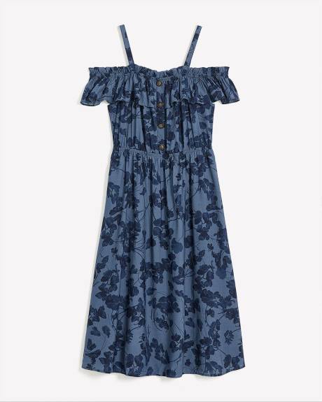 Floral Off-Shoulder Dress with Removable Straps - Addition Elle