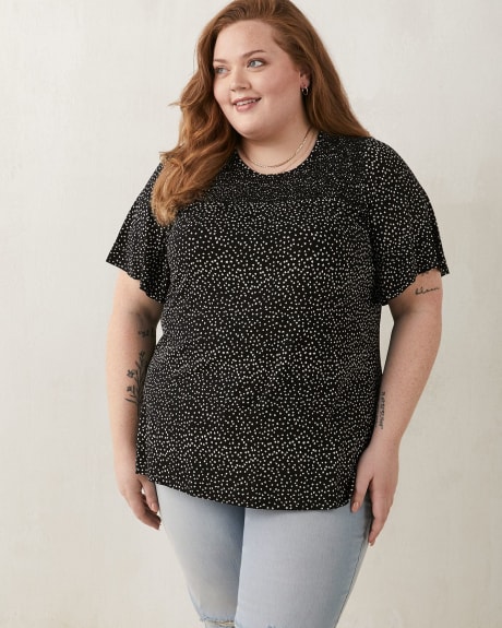 Responsible, Printed Tunic With Flutter Sleeve - In Every Story