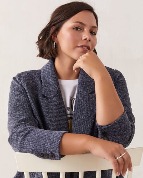 Veston en tricot texturé avec poches - Addition Elle