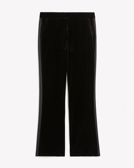Meredith Shaw x PENN - Petite, Black Velvet Flared-Leg Suit Pant