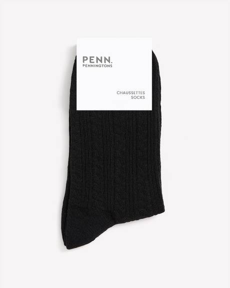 Chaussettes noires texturées