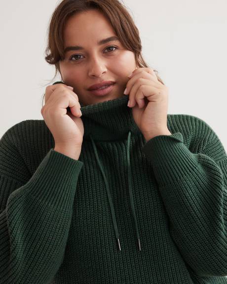 Folded Cowl Neck Sweater - Active Zone