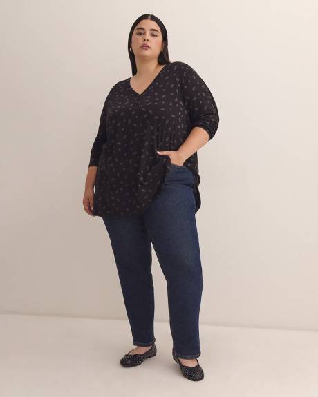 Tunique col en V, coupe girlfriend, tissu responsable - Essentiels PENN.
