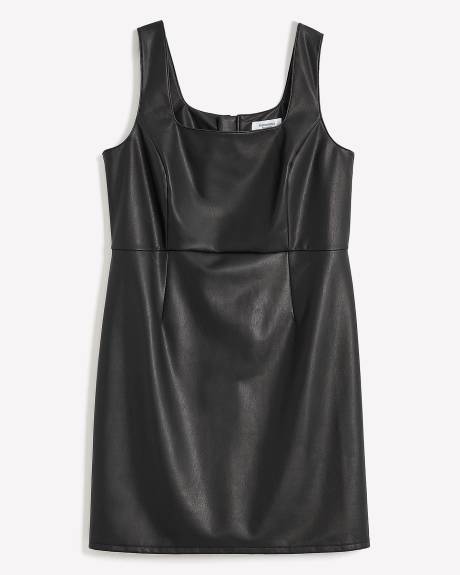 Sleeveless Faux Leather Dress - Addition Elle