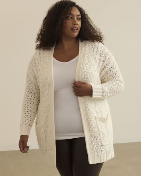 Open Tunic Cardigan with Front Pockets