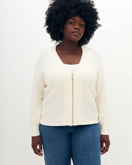 Cardigan zippé à mailles perlées - Addition Elle
