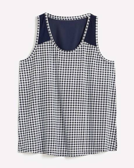 Crewneck Tank Top with Mesh Insert - Active Zone
