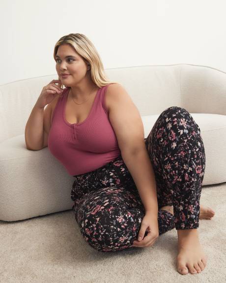 Pantalon pyjama style jogger à imprimé floral - ti Voglio
