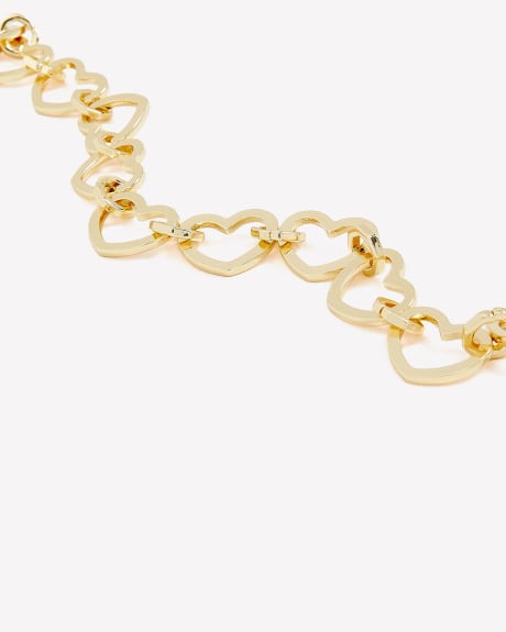 Short Golden Heart Link Necklace