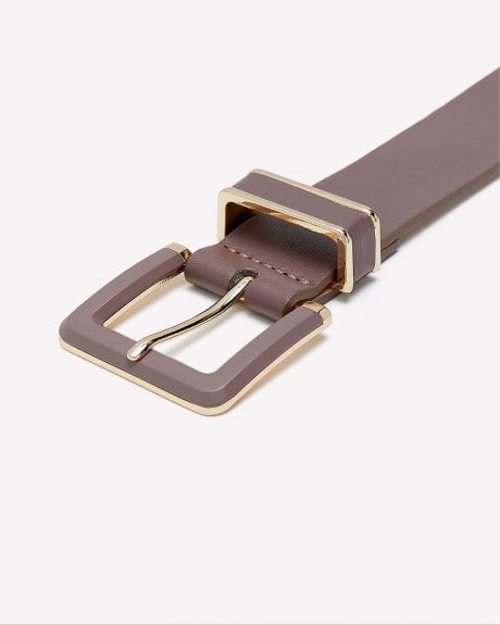 Belt with Self-Covered Buckle and Metal Eyelet