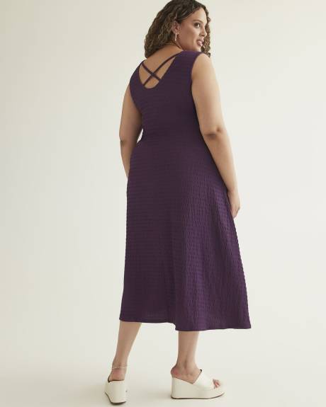 Purple Sleeveless Maxi Empire Dress