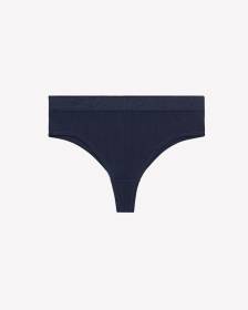 Culotte cheeky côtelée bleue avec bande de taille en dentelle - ti Voglio