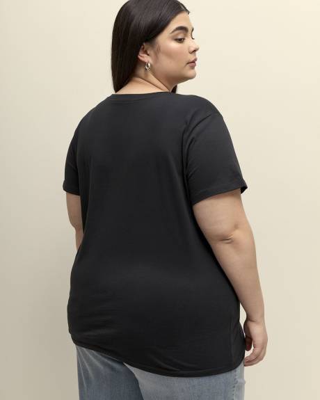 Black T-Shirt with Snoopy Print