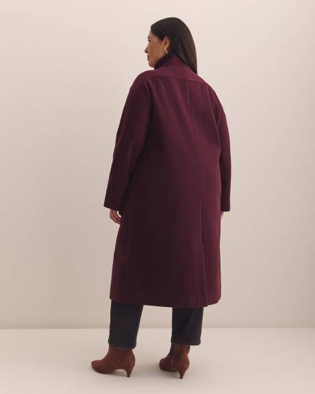 Blanket-Stitch Scarf Coat - Addition Elle