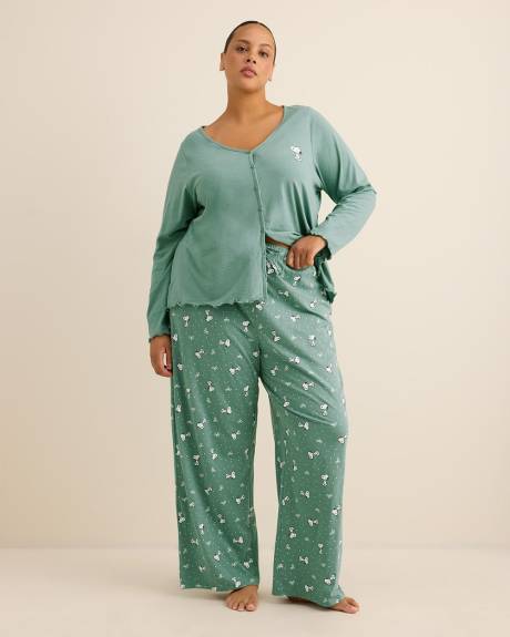 Pantalon de pyjama de Snoopy à jambe évasée - ti Voglio Pantalon de pyjama de Snoopy à jambe évasée - ti Voglio