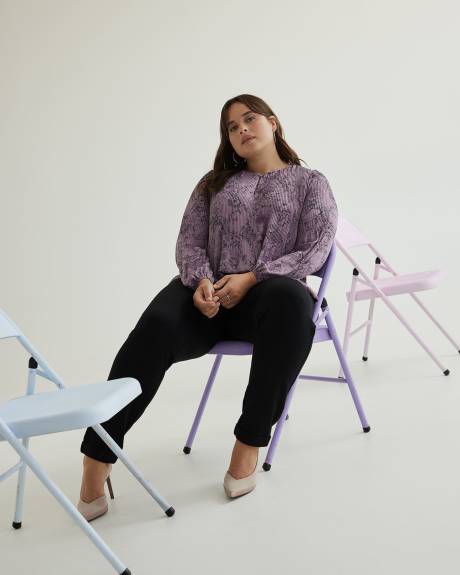 Responsible, Printed Pleated Swing Blouse