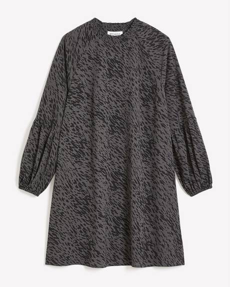 Printed Raglan-Sleeve Swing Dress - Addition Elle
