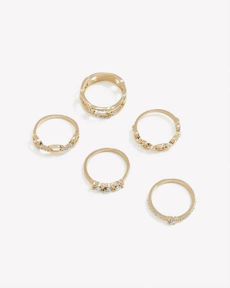 Assorted Golden Rings, Set of 5