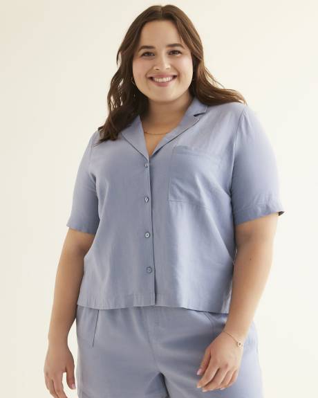 Linen Blend Buttoned-Down Shirt