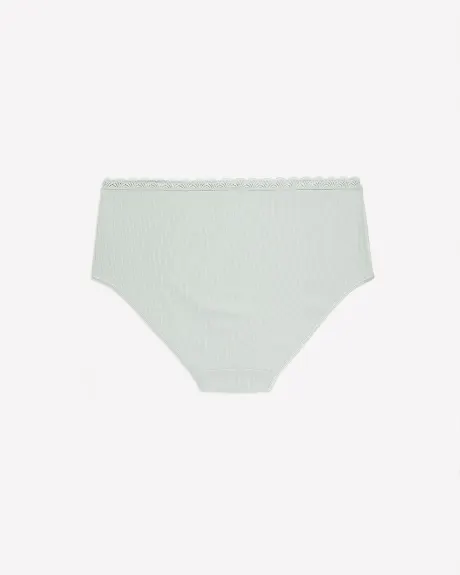 Ribbed Brief with Lace Trim at the Waist - ti Voglio