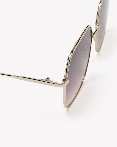 Lunettes de soleil à verres géométriques violets
