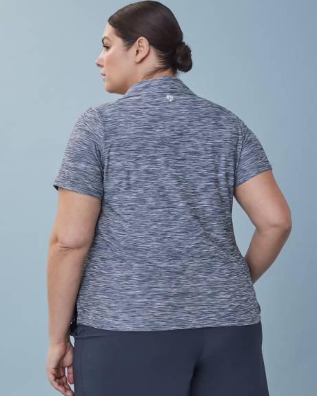 Polo à manches courtes et encolure en V en jacquard - Active Zone