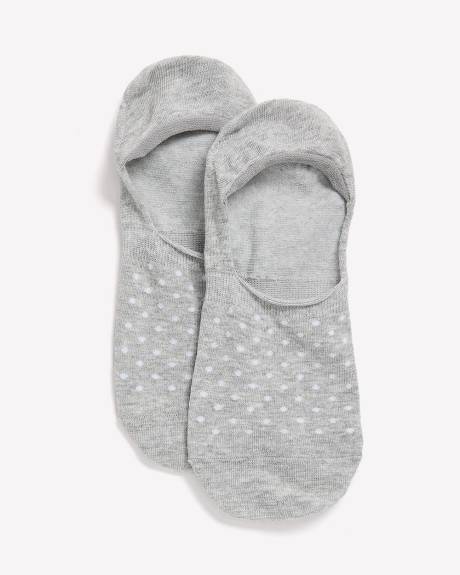 Chaussettes invisibles grises à mini pois