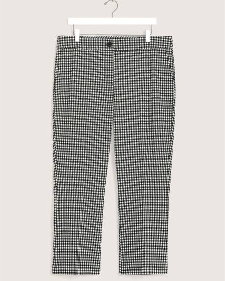 Gingham Flared-Leg Pants