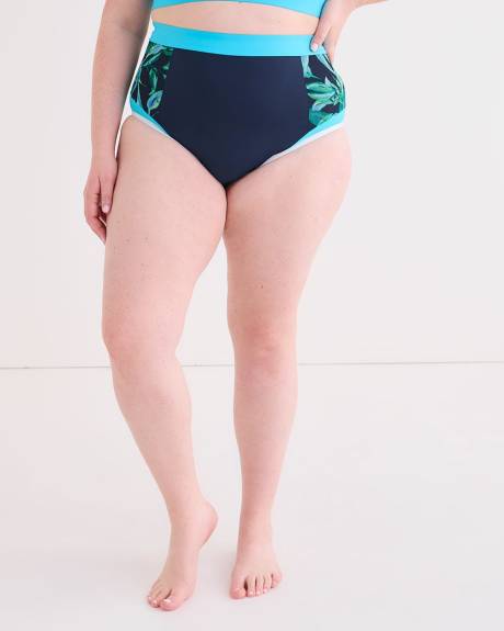 Culotte de maillot taille haute à panneaux contrastants - Active Zone