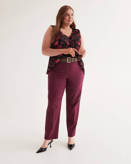 Responsible, Petite, Maroon Straight-Leg Savvy Pant - PENN. Essentials