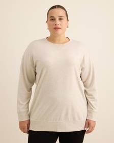 French Terry Tunic Top with Ribbed Details - Active Zone