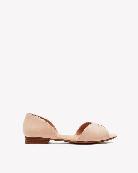 Extra Wide Width Faux Leather Open Toe Shoe