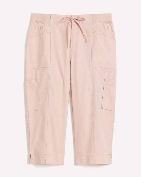 Cotton Capri with Ribbed Waistband