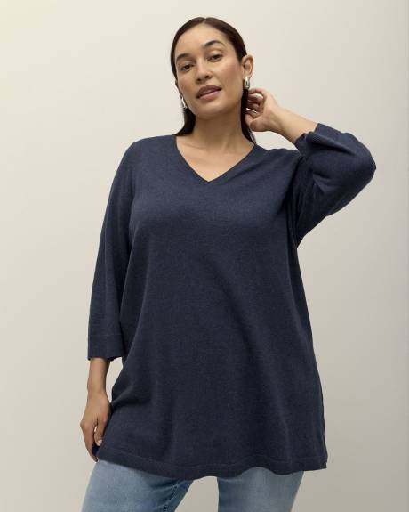 Responsible, V-Neck Cotton Sweater Tunic