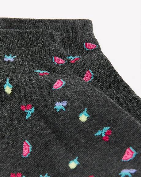 Ankle Socks with All-Over Fruit Print