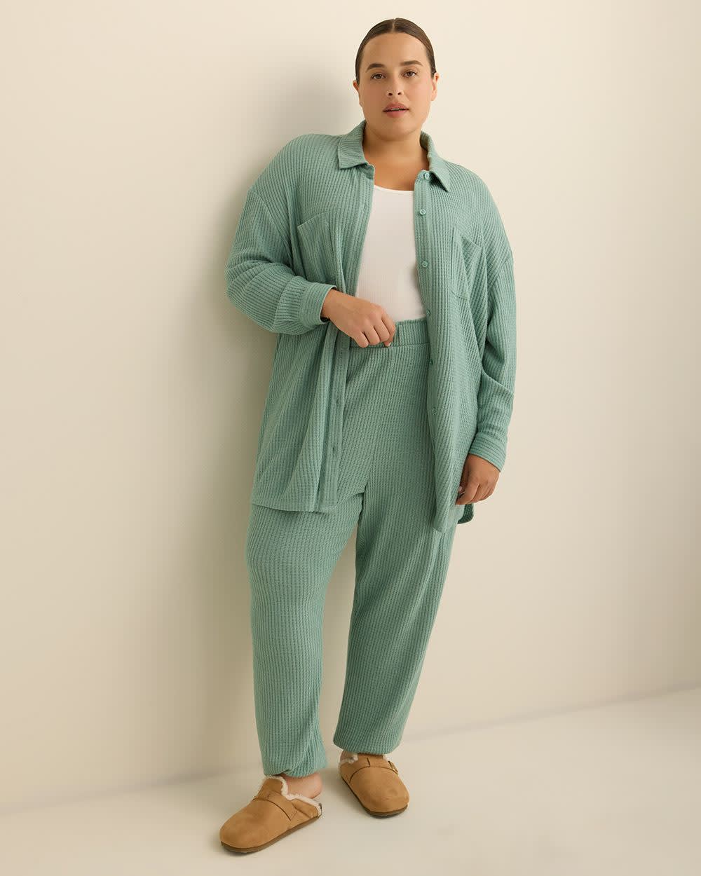 Pantalon de jogging en tricot gaufré brossé - ti Voglio Pantalon de jogging en tricot gaufré brossé - ti Voglio