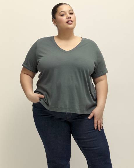 T-shirt coupe boyfriend avec fentes, tissu responsable - Essentiels PENN.