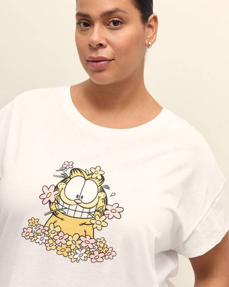 White Garfield Short-Sleeve Pyjama T-Shirt - ti Voglio