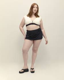 Skirted Boy Short Bikini Bottom with Ring - Bleu by Rod Beattie