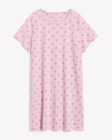 Chemise de nuit en tricot chiné à motif de coeurs - ti Voglio
