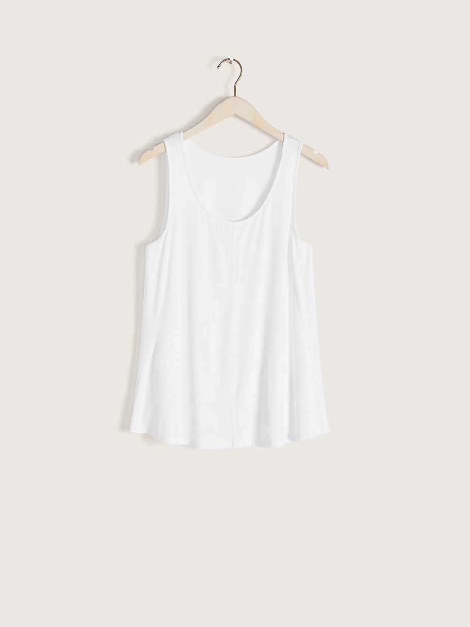 White Scoop-Neck Swing Tank - Addition Elle