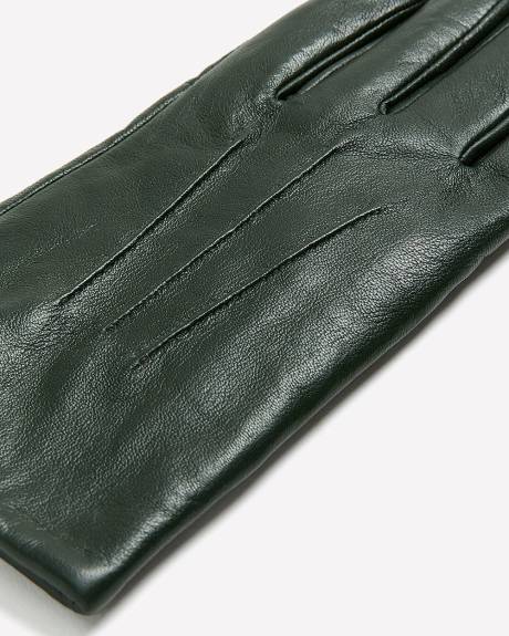Gants en cuir kaki