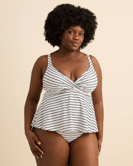 Tankini &agrave; encolue en V crois&eacute;e