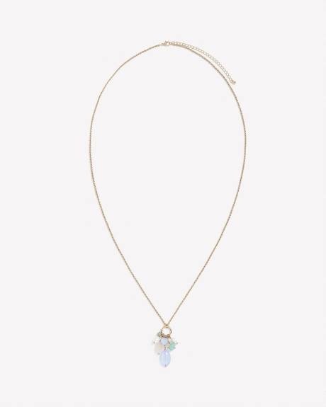 Collier long avec pendentif avec perles