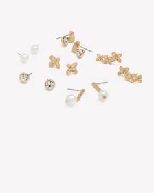 Assorted Mini Golden Earrings, Set of 6