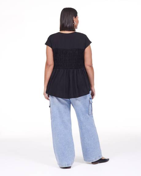 Extended Sleeve Smocked Knit Top - Addition Elle