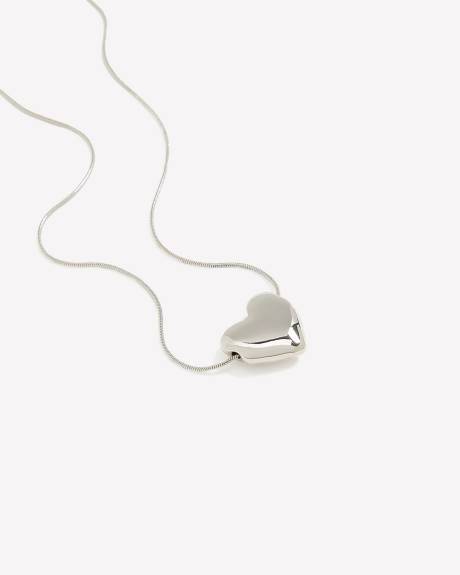 Short Necklace with Bubble Heart Pendant
