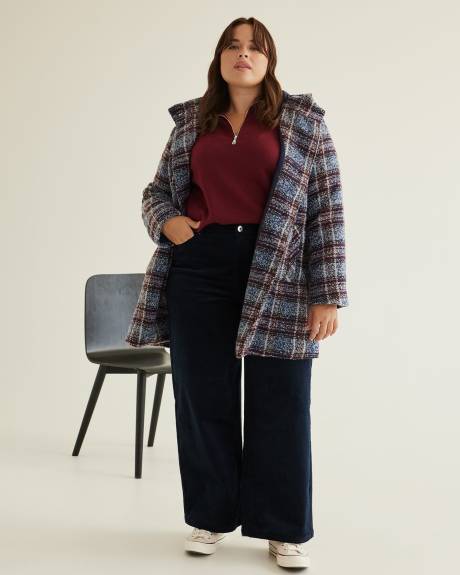 Responsible, Plaid Coat with Hood